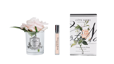 PERFUMED NATURAL TOUCH SINGLE ROSE - CLEAR - PINK CHAMPAGNE - GMR15